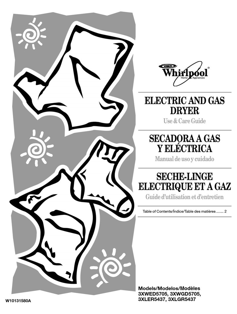 Whirlpool 3XWED5705 Use & care guide