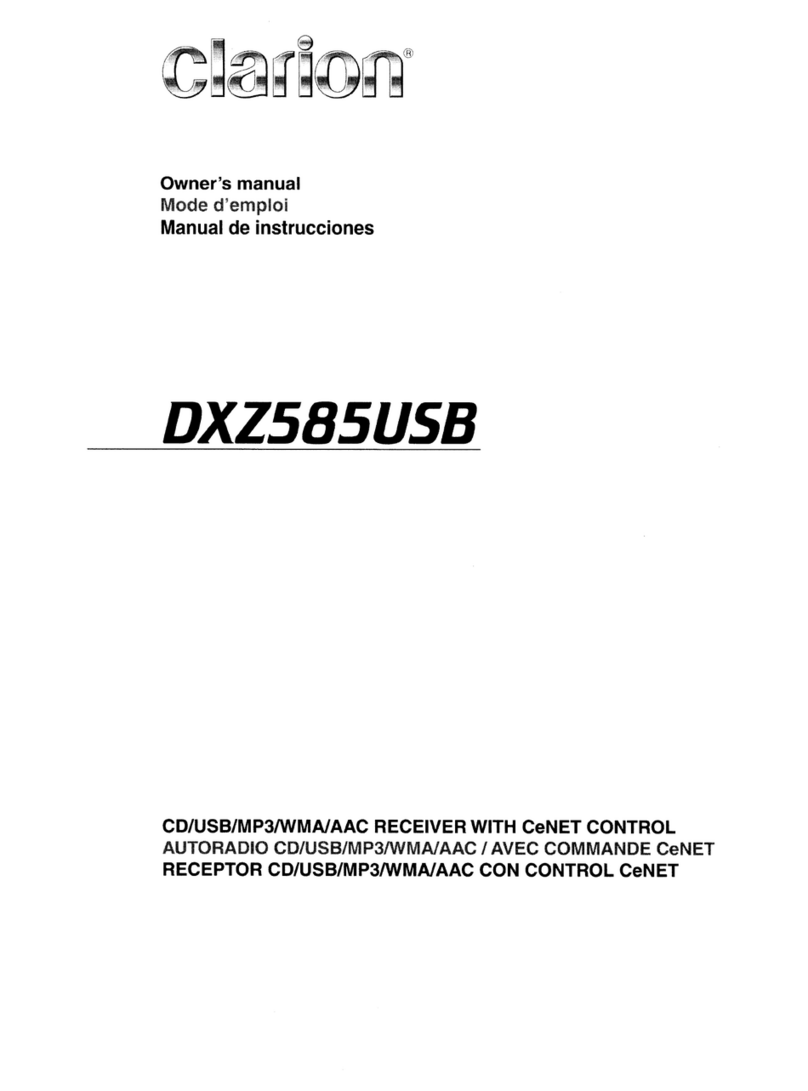 Clarion DXZSBSUS8 owner's manual