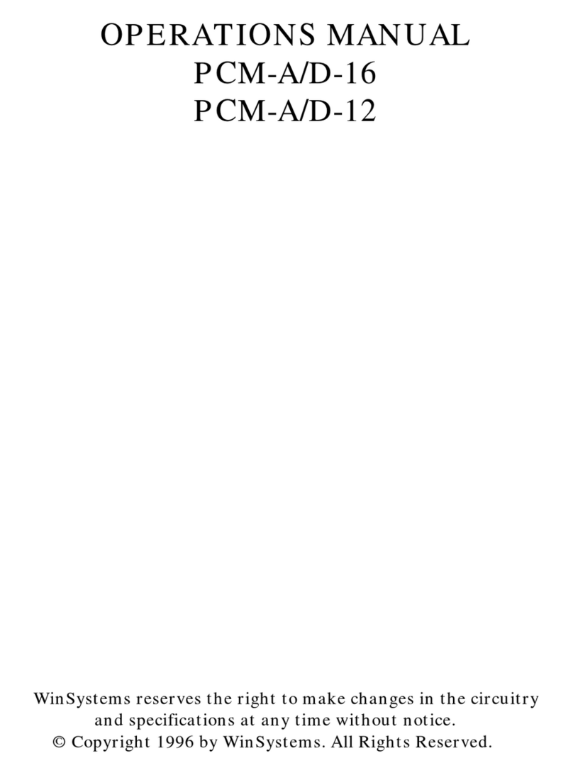 WinSystems PCM-A/D-16 Operation manual