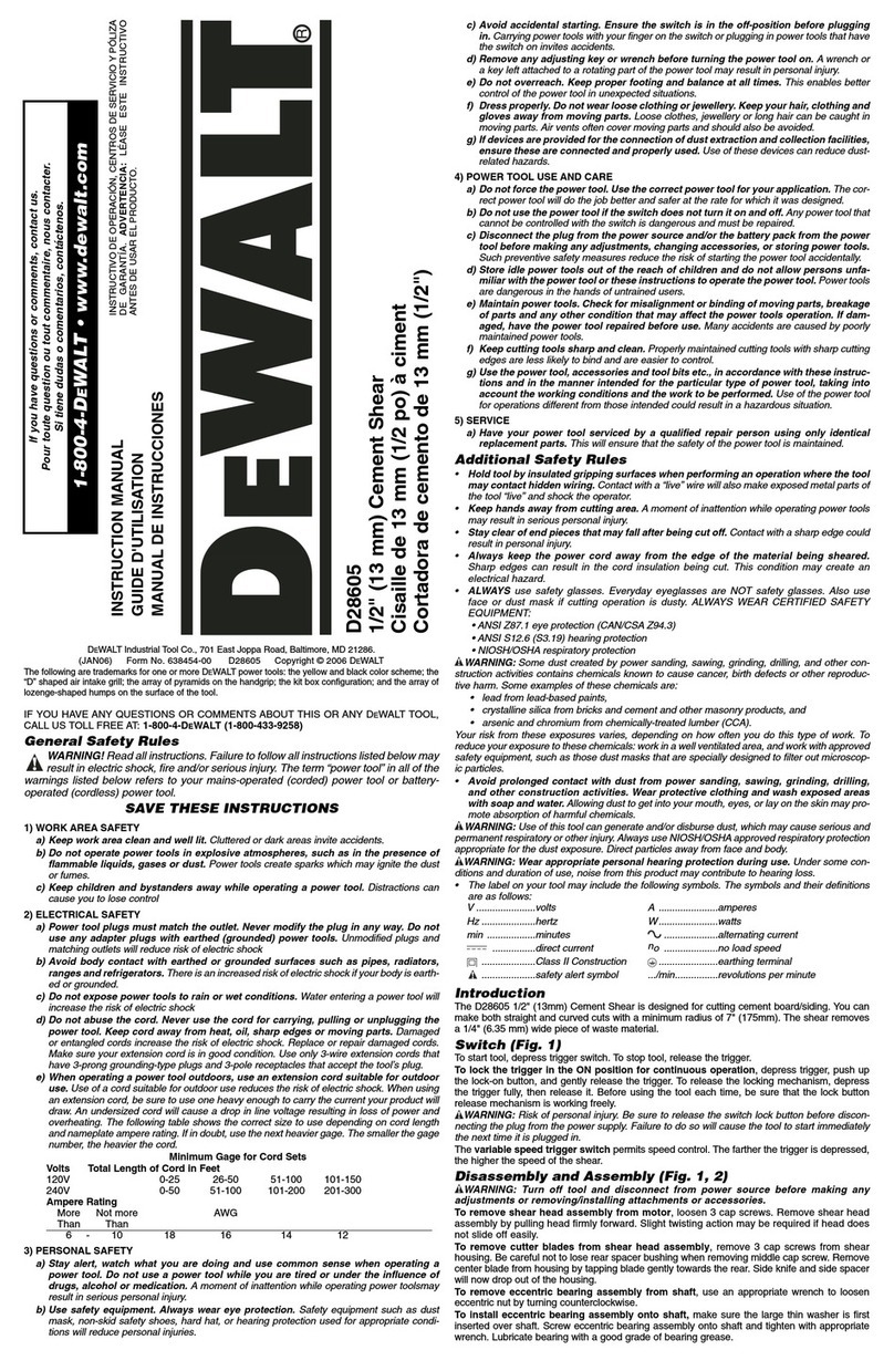 DeWalt D28605 instruction manual