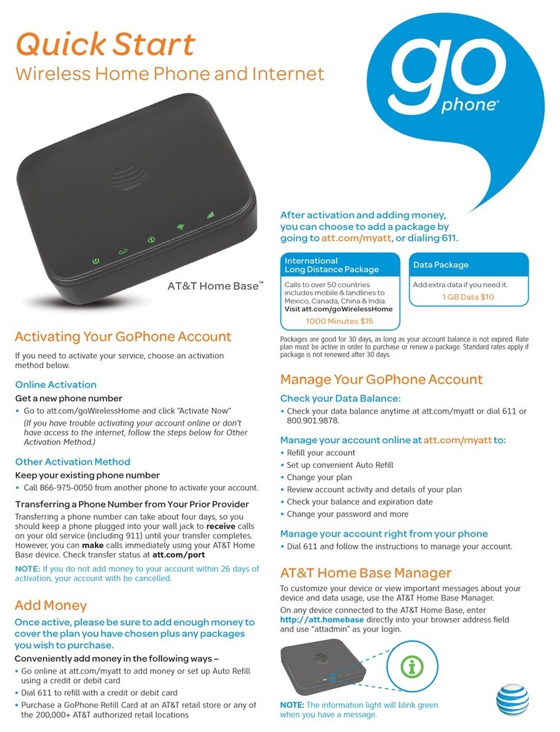 AT&T AT&T Wireless Home Phone Base User manual