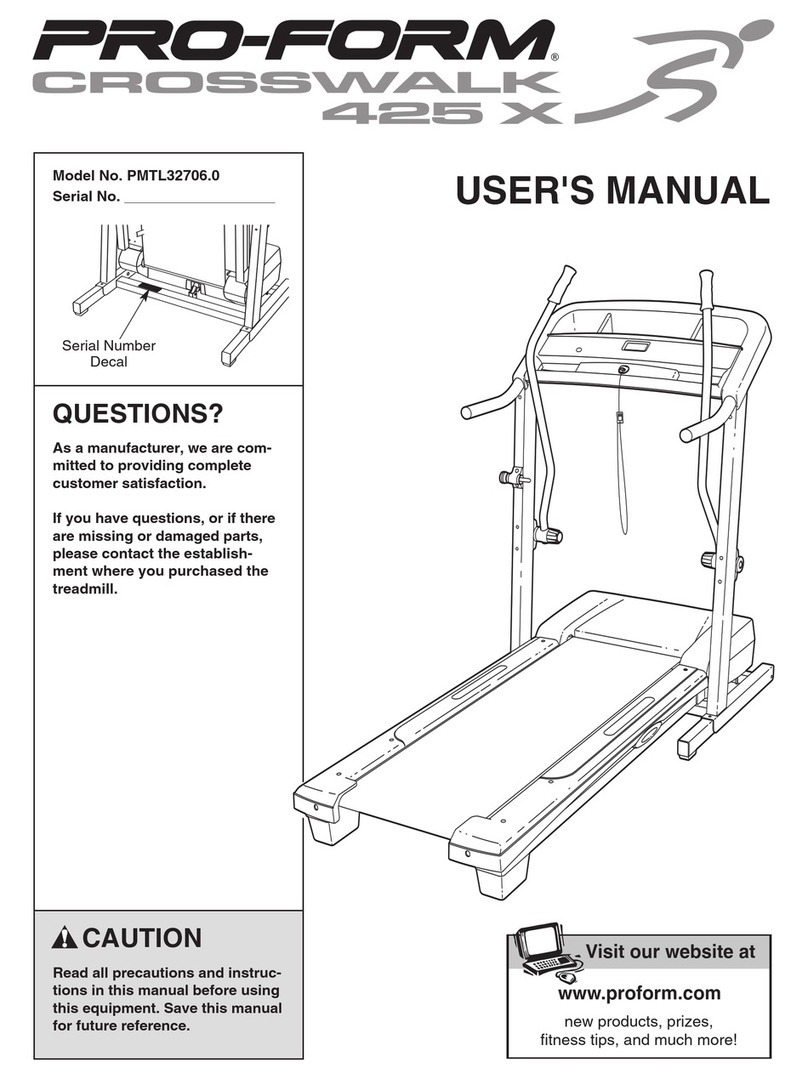 Pro-Form Crosswalk 425 X PMTL32706.0 user manual