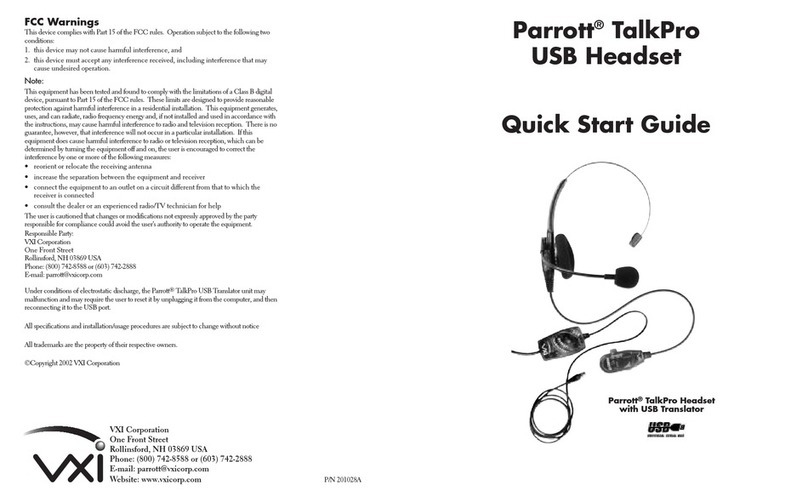 Parrott TalkPro quick start guide