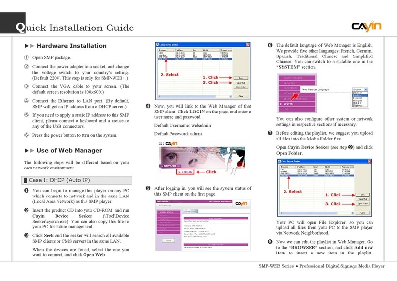 Cayin SMP-WEB Series Original operating instructions