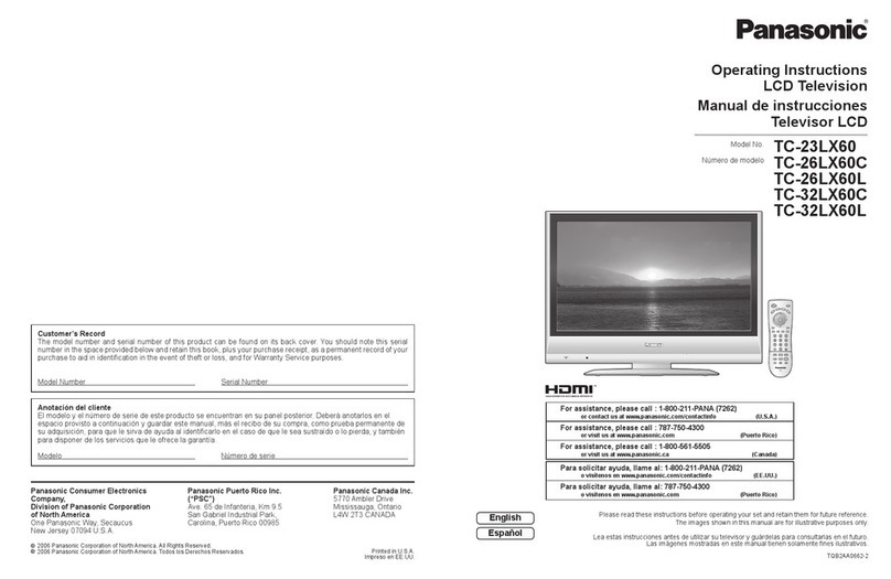 Panasonic TC23LX60 - 23" LCD TV User manual Panasonic TC23LX60 - 23" LCD TV User manual