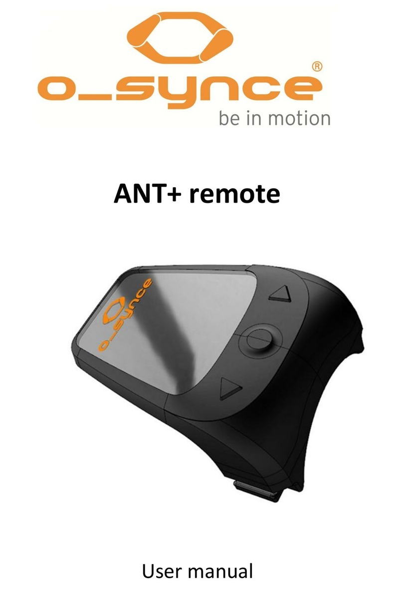 O-Synce ANT+ remote user manual