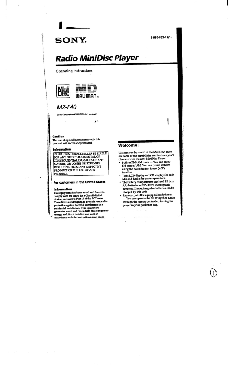 Sony MZ-F40 User manual Sony MZ-F40 User manual