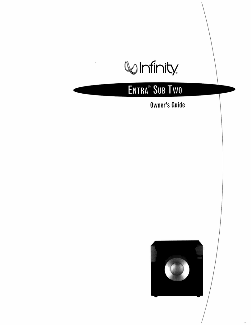 Infinity ENTRA SUB TWO User manual