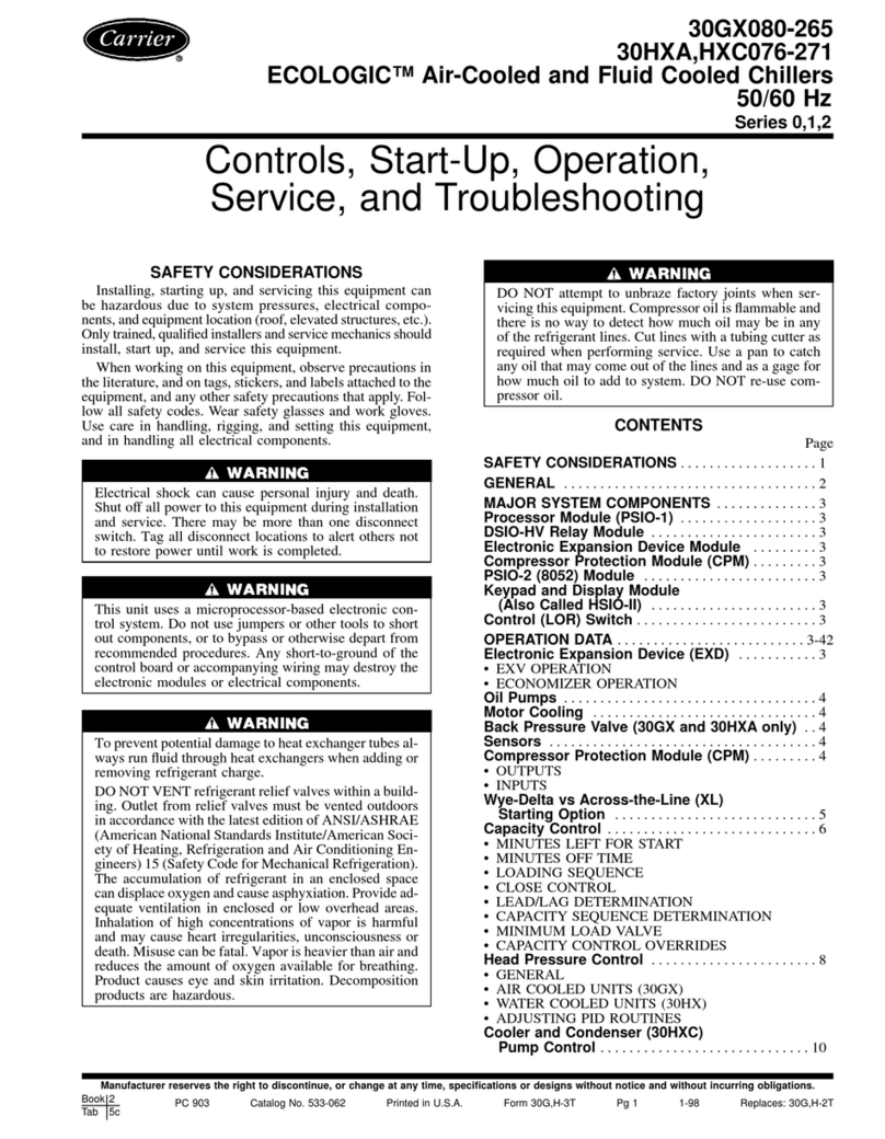 Carrier 30GX080-265 Controls, start-up, operation, service, and troubleshooting