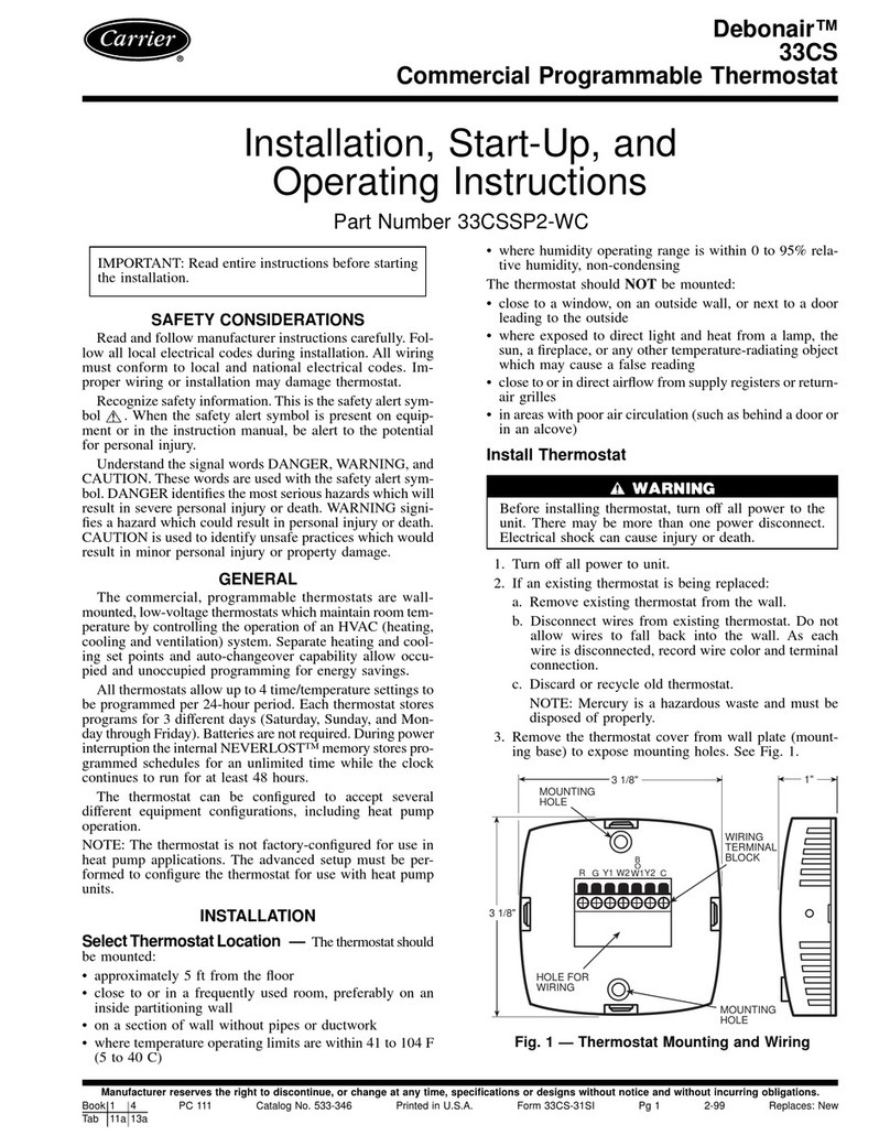 Carrier DEBONAIR 33CS User manual