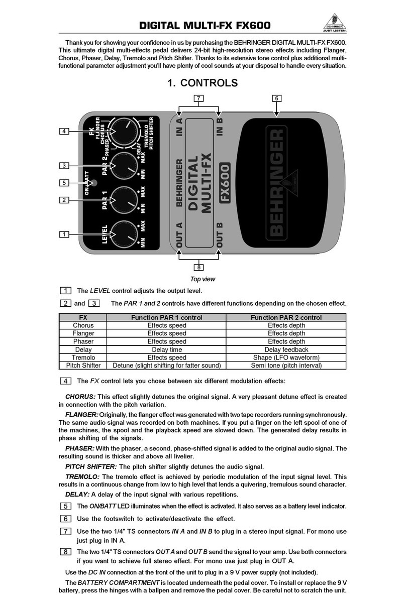 Behringer Digital Multi-FX FX600 User manual