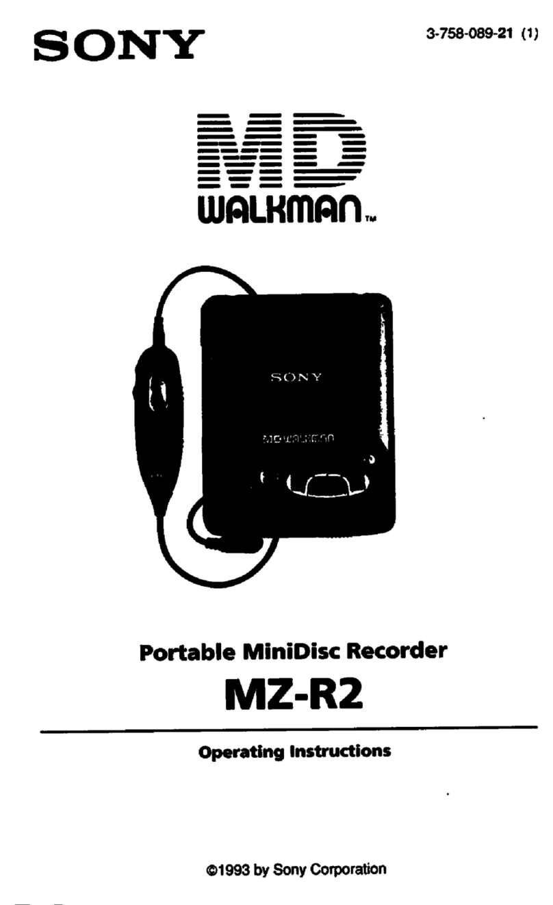 Sony MD Walkamn MZ-R2 operating instructions