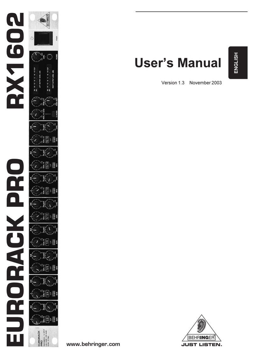 Behringer EURORACK PRO RX1602 User manual