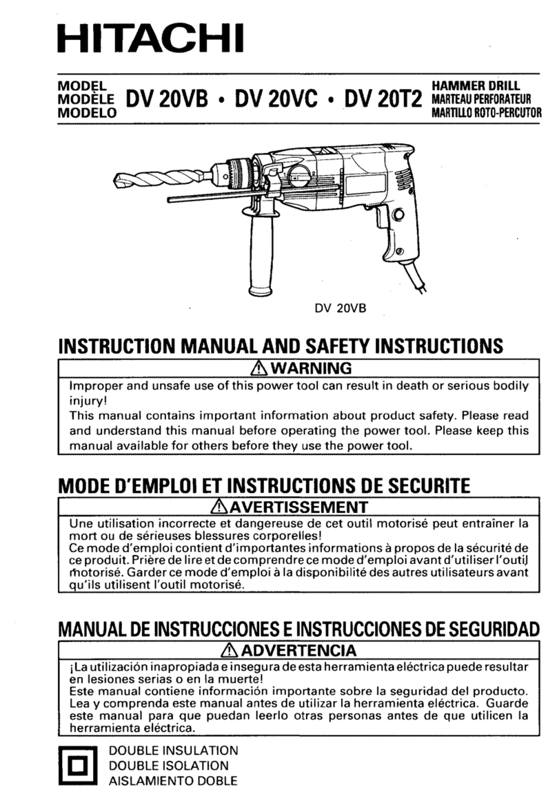 Hitachi DV 20VB Instruction and safety manual
