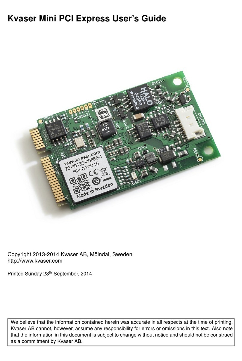 Kvaser Mini pci express User manual