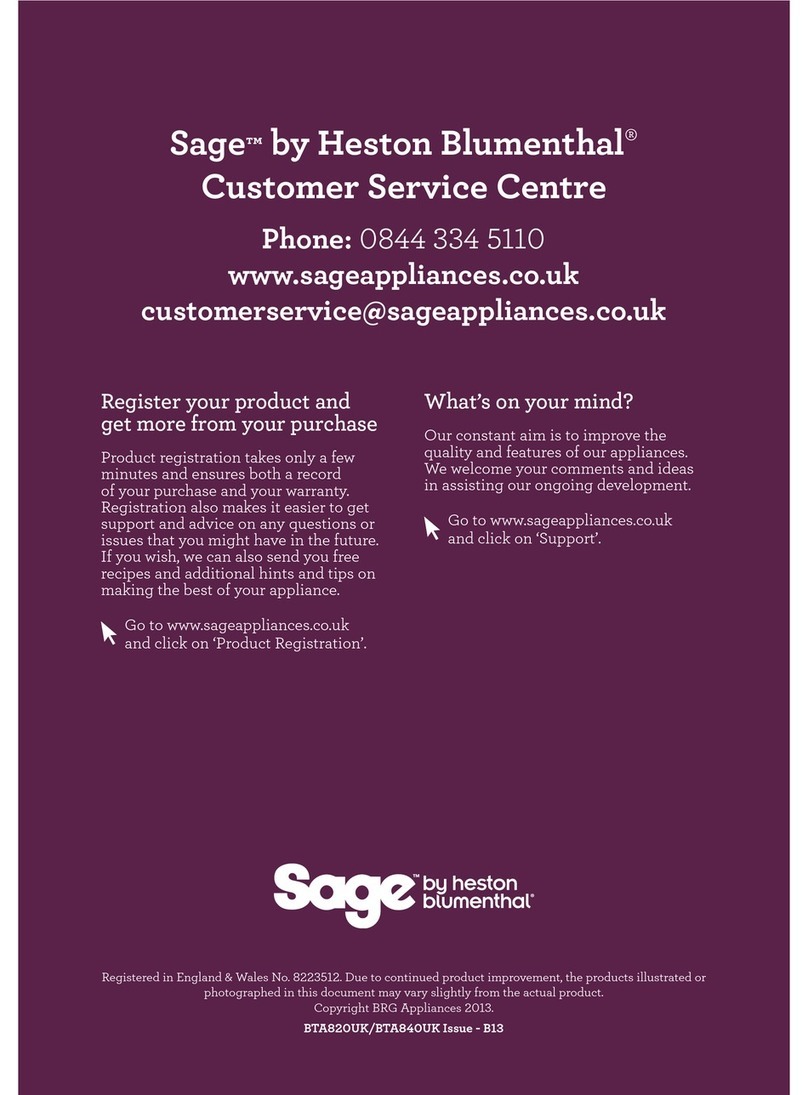 Sage BTA820UK User manual