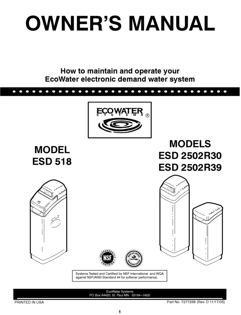 EcoWater ESD 2502R39 owner's manual