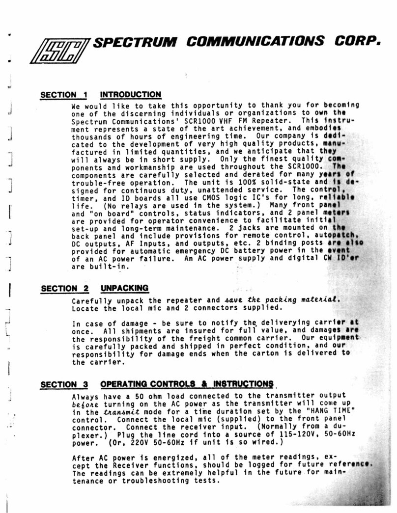 Spectrum SCR1000 Operation and maintenance manual Spectrum SCR1000 Operation and maintenance manual