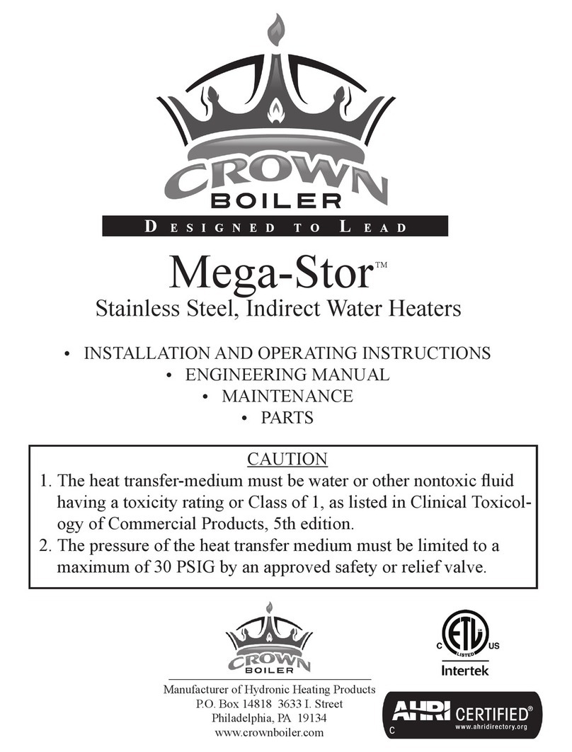 Crown Boiler Mega-Stor MS-26 Installation and operating instructions
