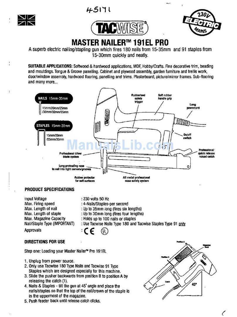 tacwise Master Nailer 191EL PRO User manual