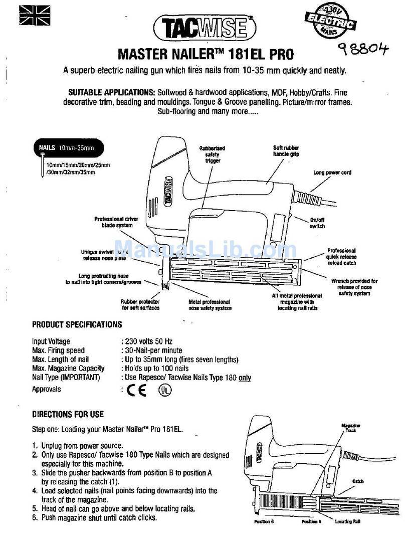 tacwise MASTER NAILER 181EL PRO User manual