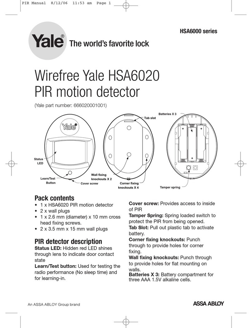 Yale HSA6020 User manual