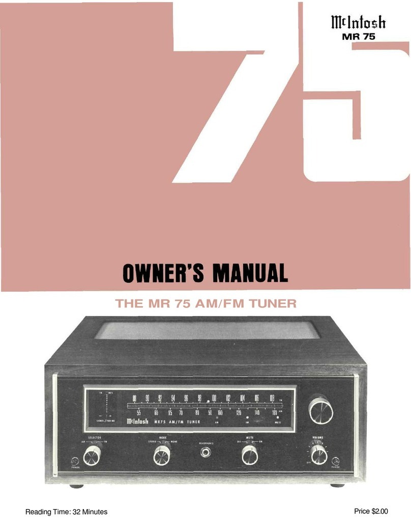 McIntosh MR 75 User manual