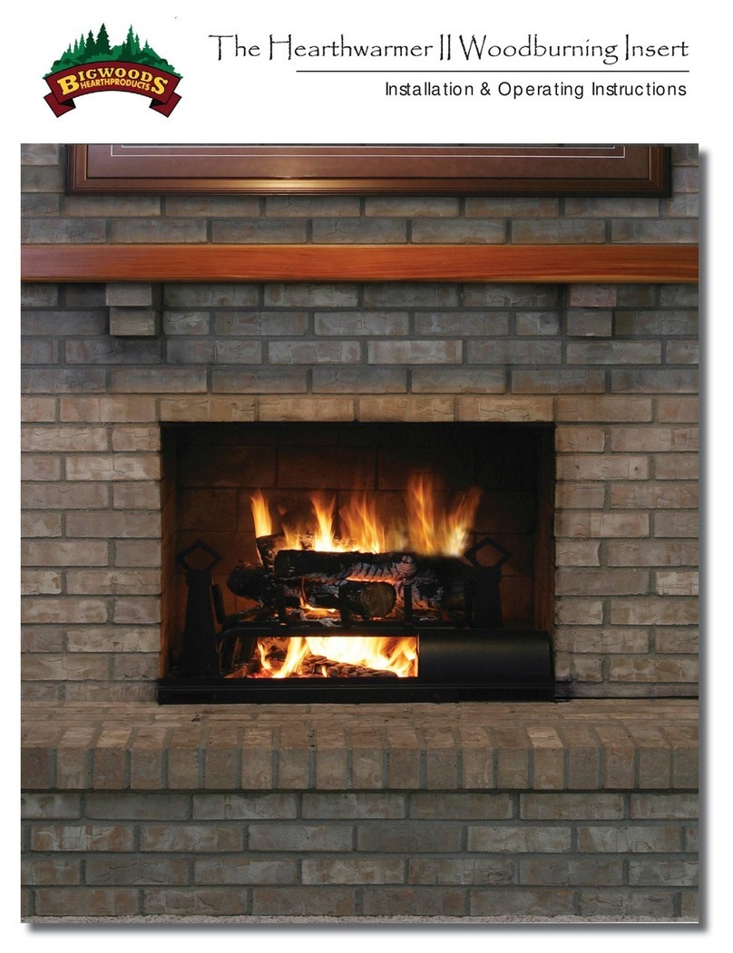 Big Woods The Hearthwarmer-II Woodburning Insert Installation & operating instructions Big Woods The Hearthwarmer-II Woodburning Insert Installation & operating instructions