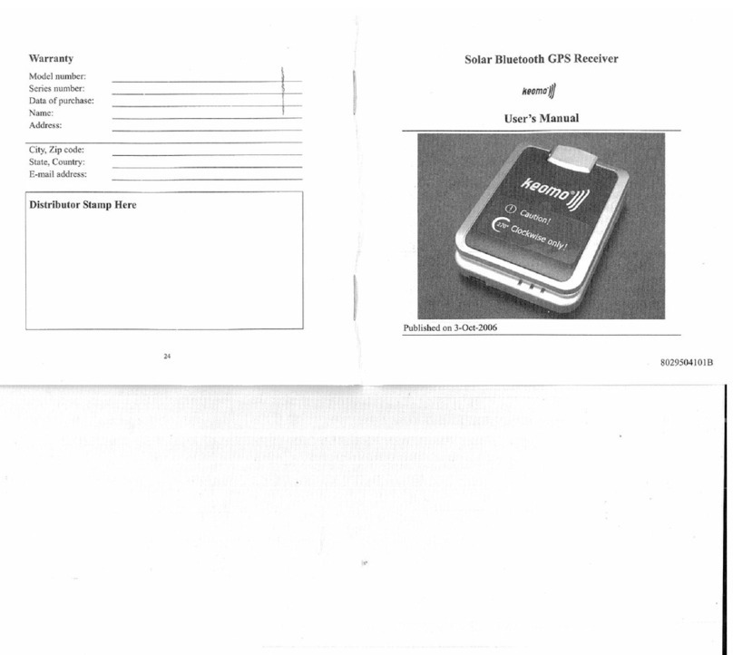 Keomo Solar Bluetooth GPS Receiver user manual
