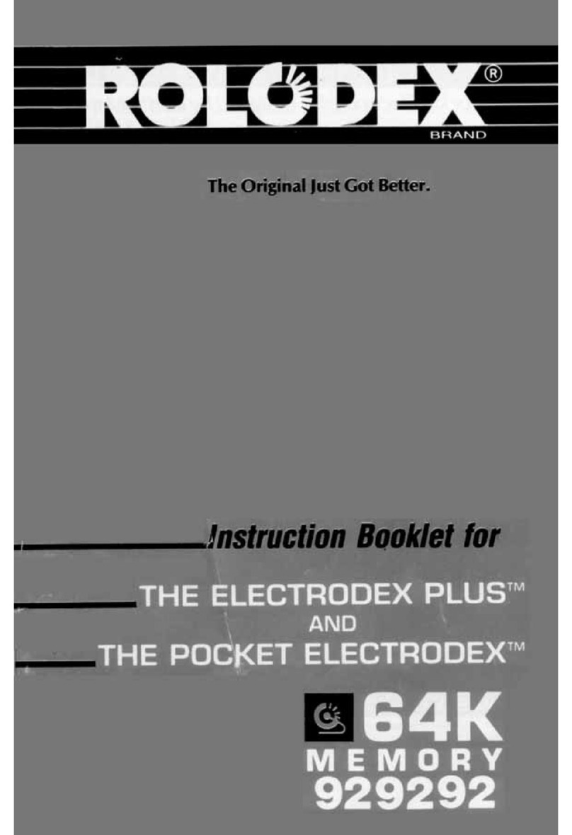 Rolodex 64K Electrodex Plus Instruction booklet
