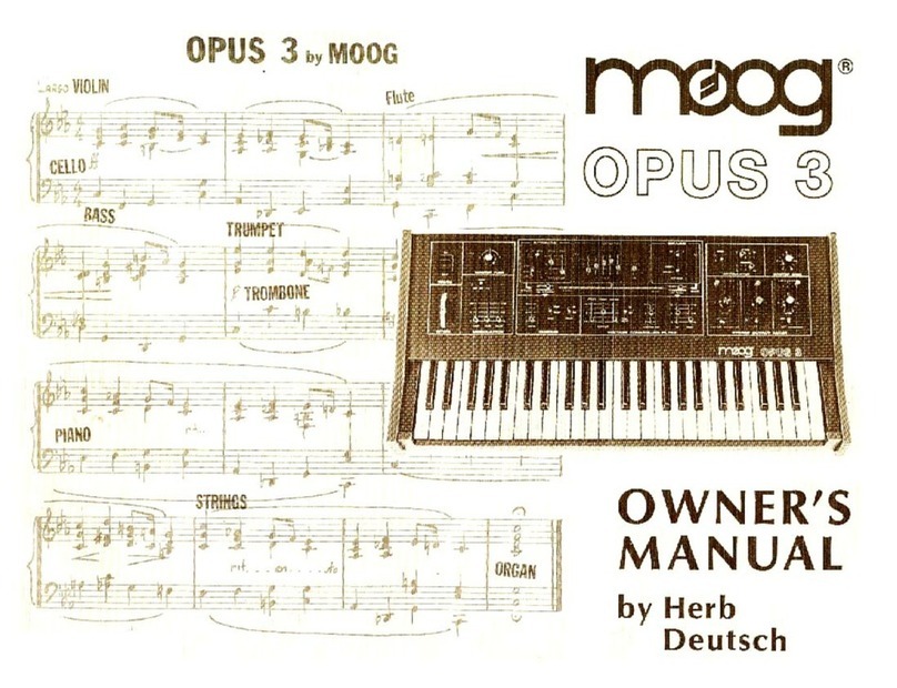 Moog opus 3 User manual