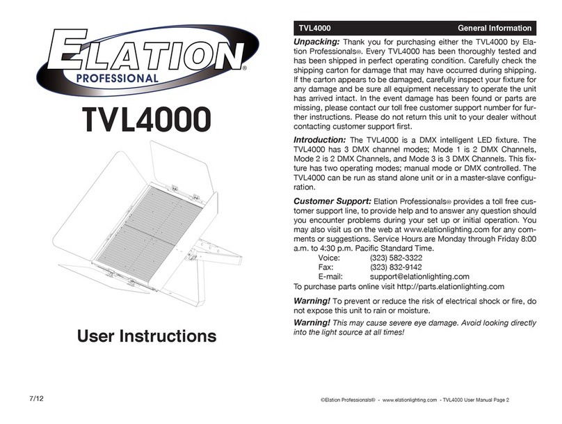 Elation TVL4000 User manual