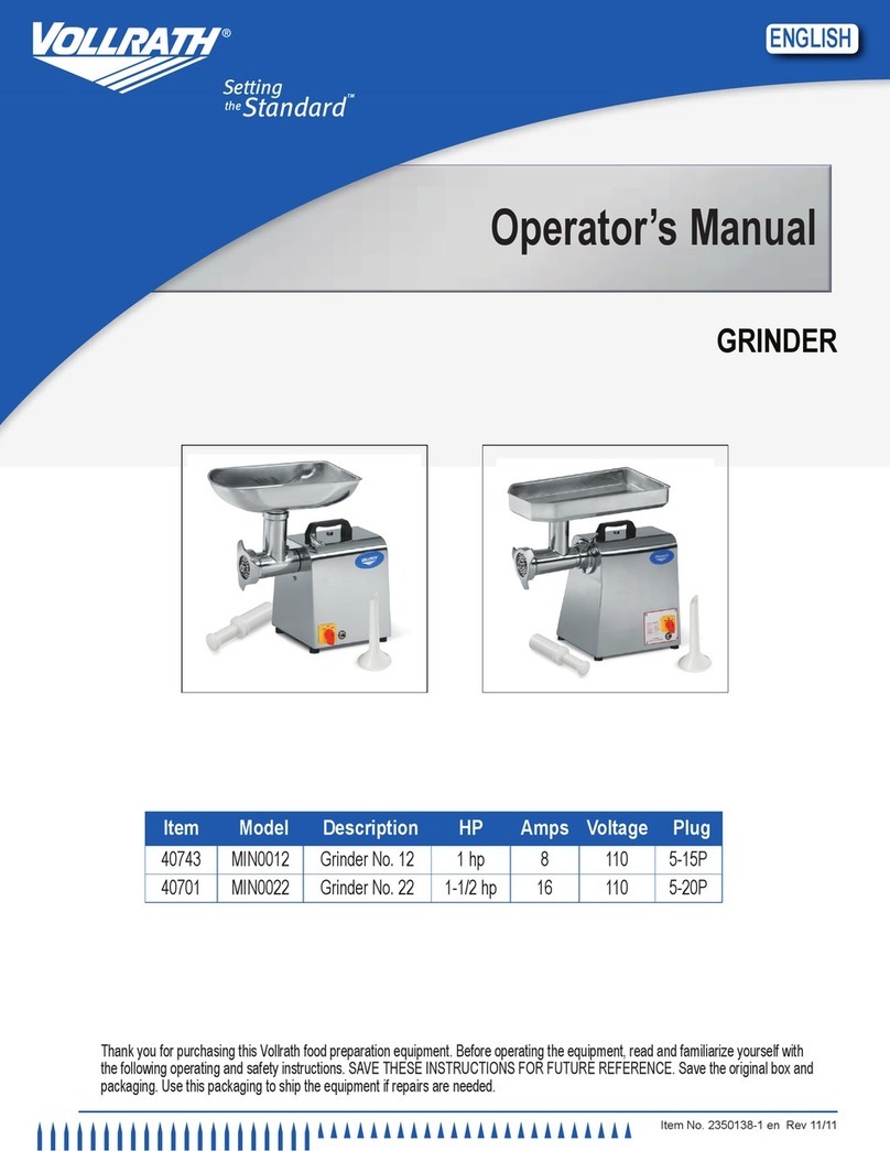 Vollrath MIN0012 Operator's manual