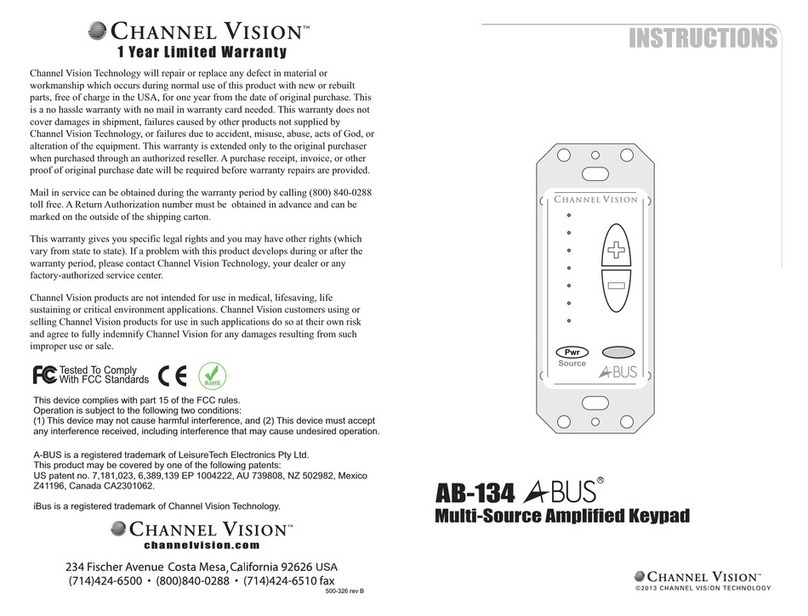 Channel Vision AB-134 ABUS instructions