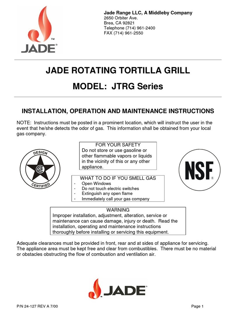 Jade JTRG Series Installation, operation and maintenance instructions