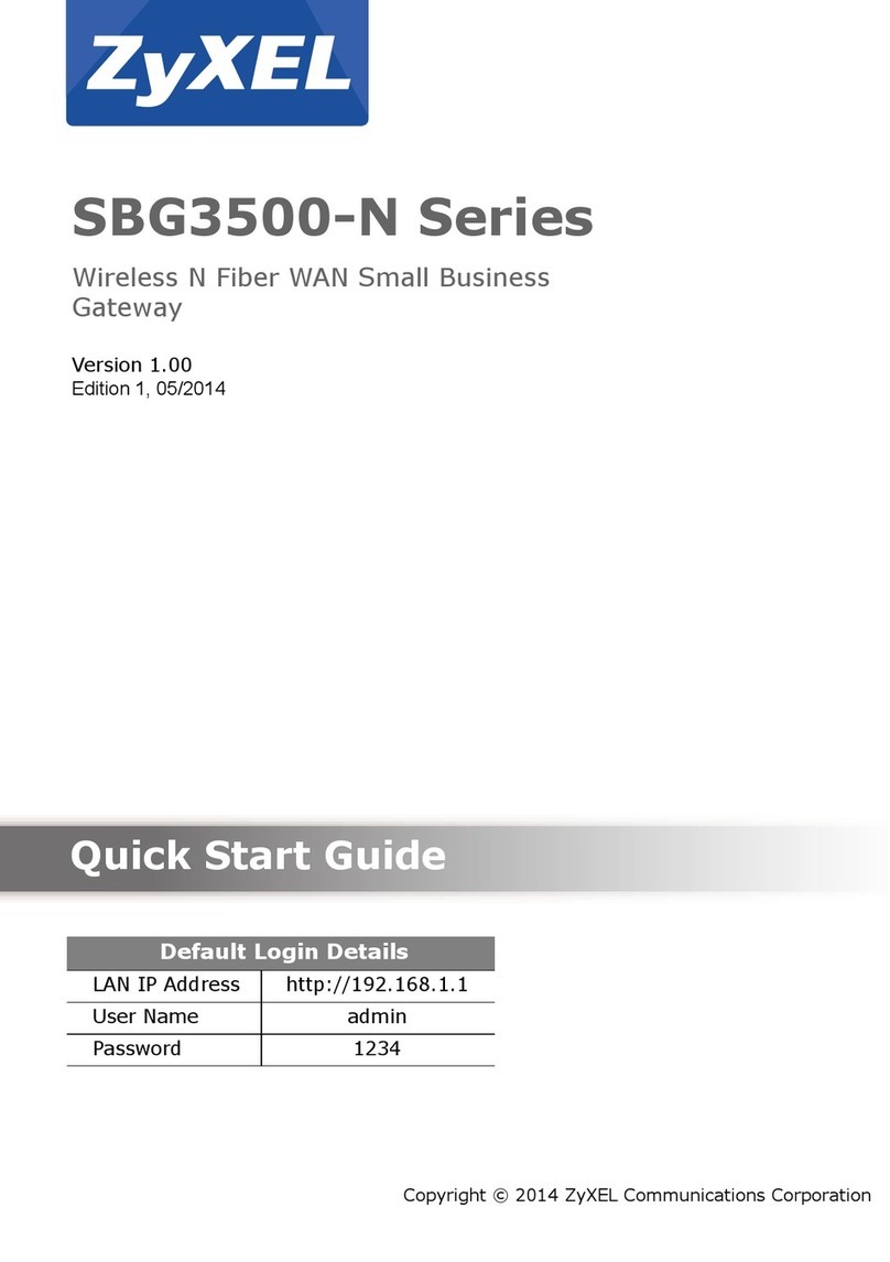 ZyXEL Communications SBG3500-N Series quick start guide