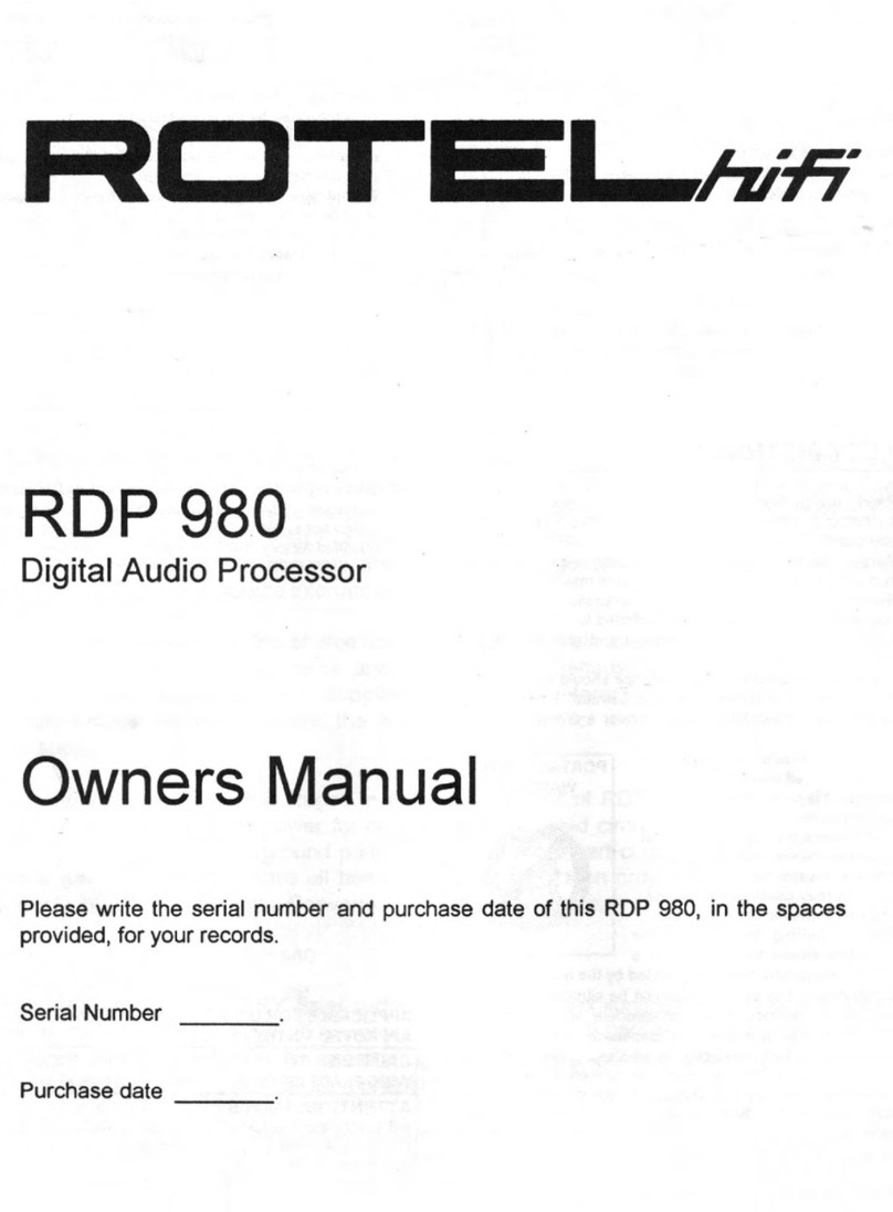 Rotel RDP 980 owner's manual