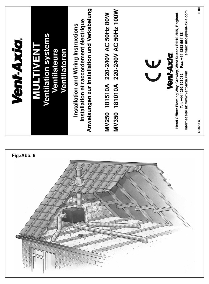 Vent-Axia MULTIVENT MV250 181510A Installation and wiring instructions