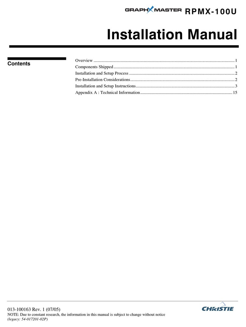 Christie Graph-X-Master RPMX-100U installation manual