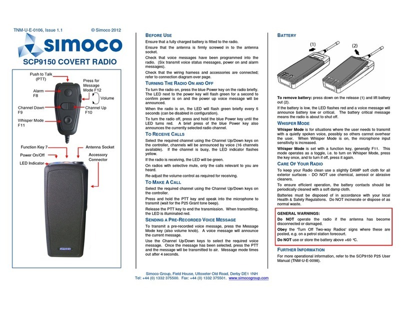Simoco SCP9150 User manual Simoco SCP9150 User manual