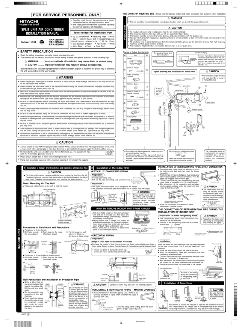 Hitachi RAK25NH4 User manual