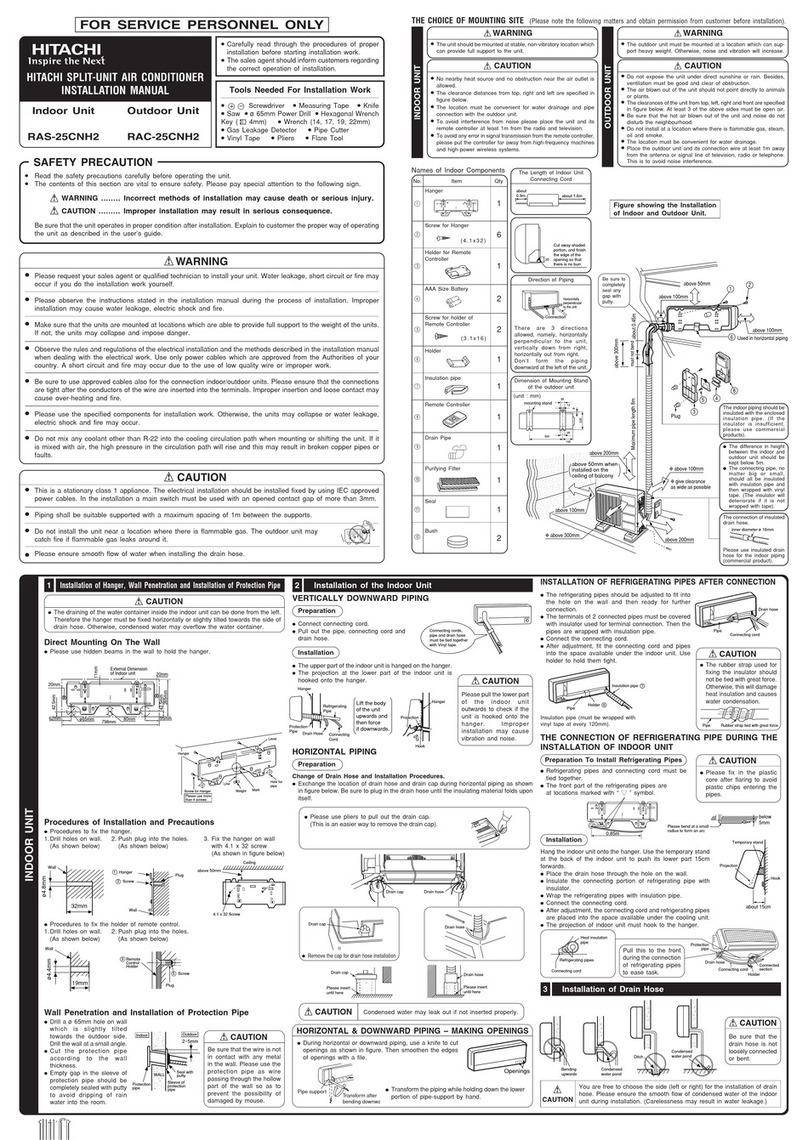 Hitachi RAS-25CNH2 User manual