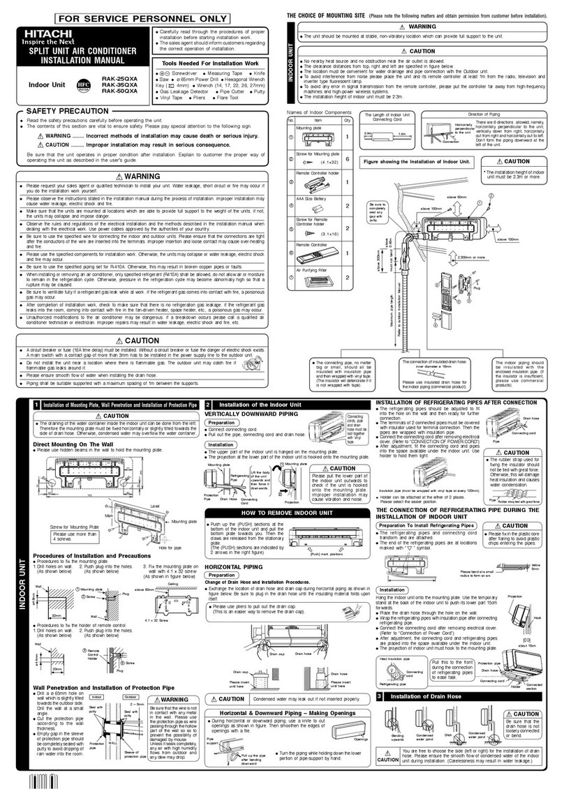 Hitachi RAK-25QXA User manual