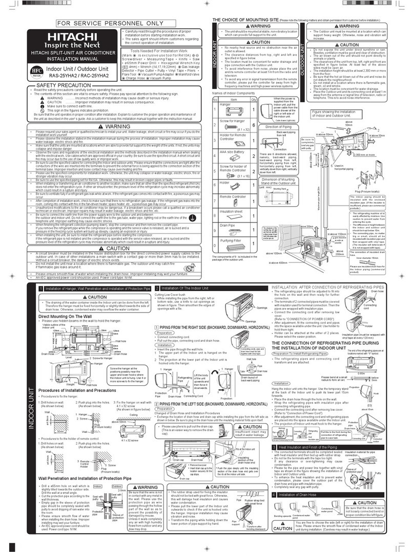 Hitachi RAS-25YHA2 User manual