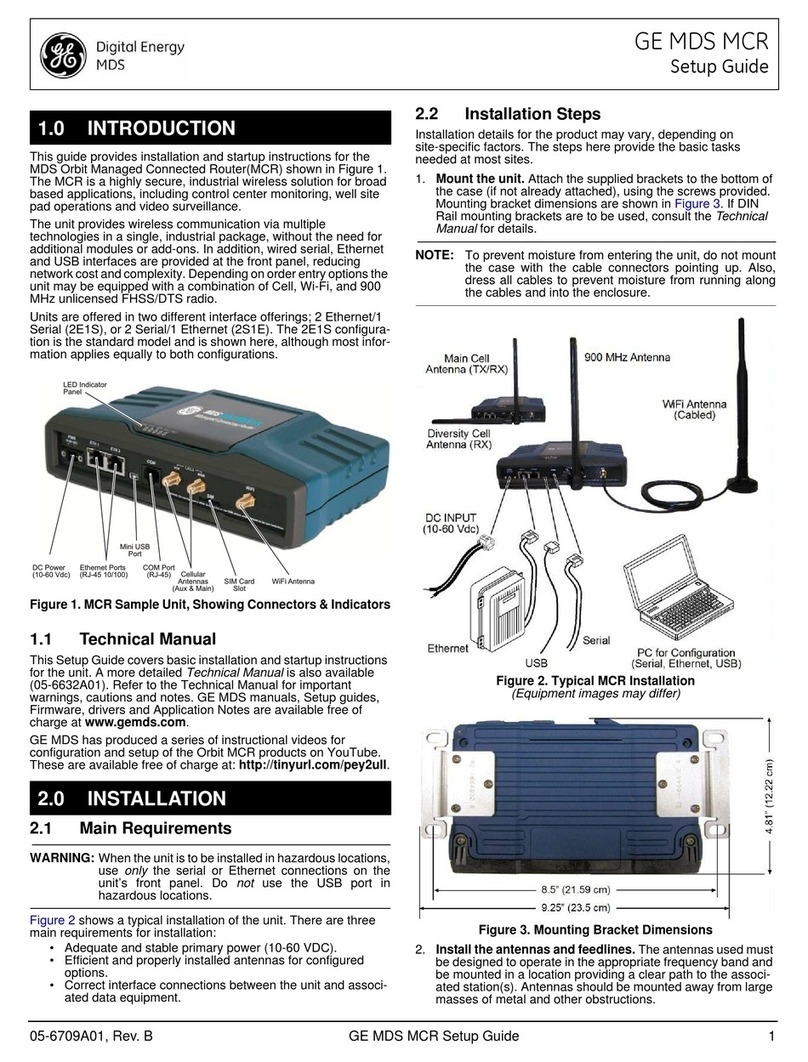 GE MDS MCR Setup guide