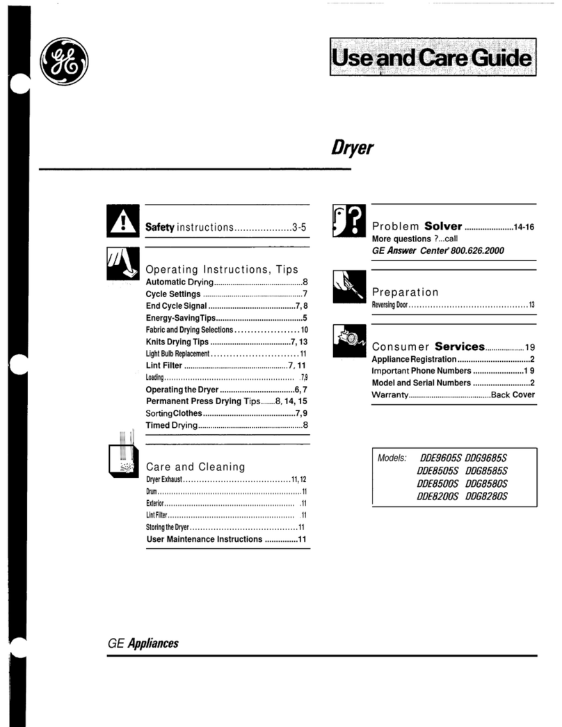 GE DDE9605S User manual