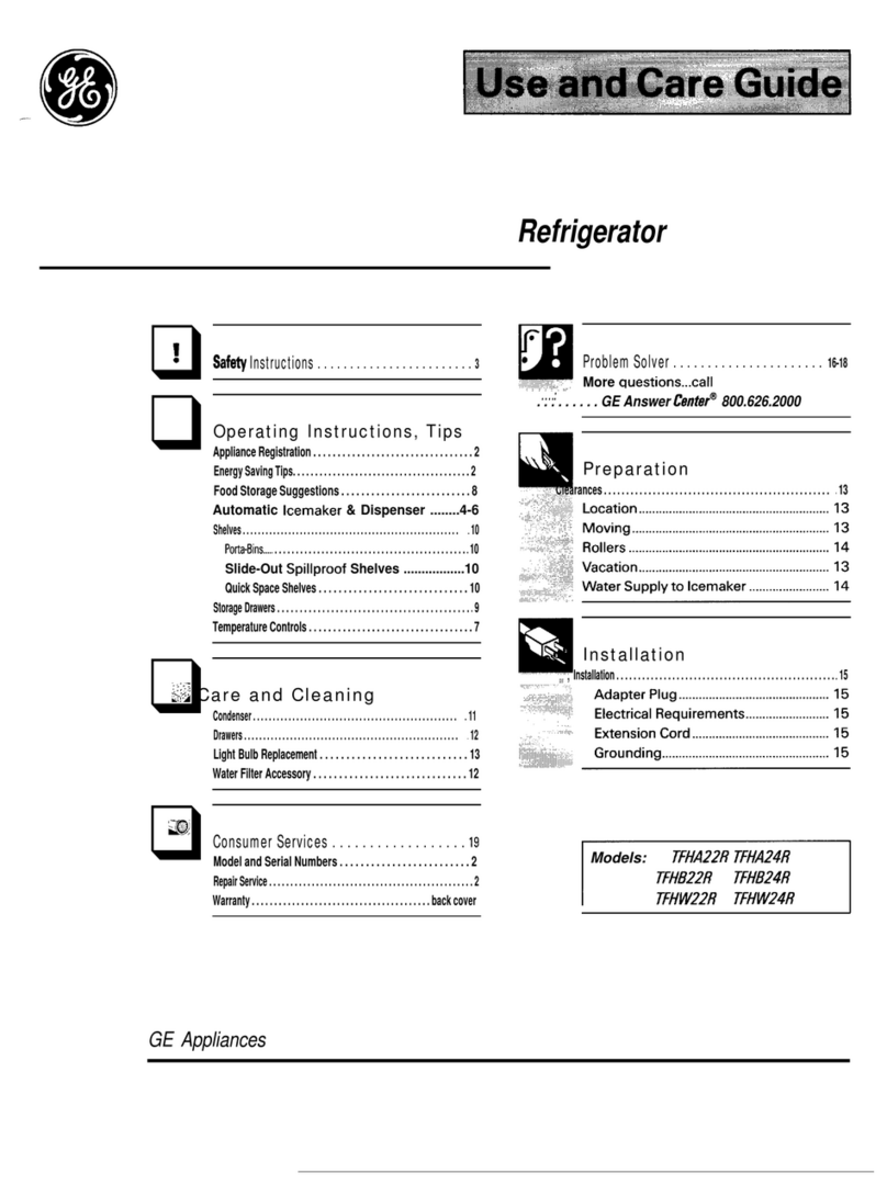 GE TFHA22R User manual GE TFHA22R User manual