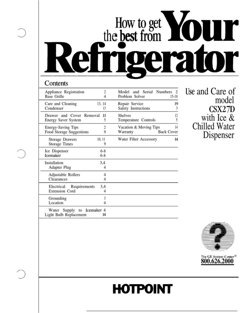 Hotpoint CSX2D Use and care guide