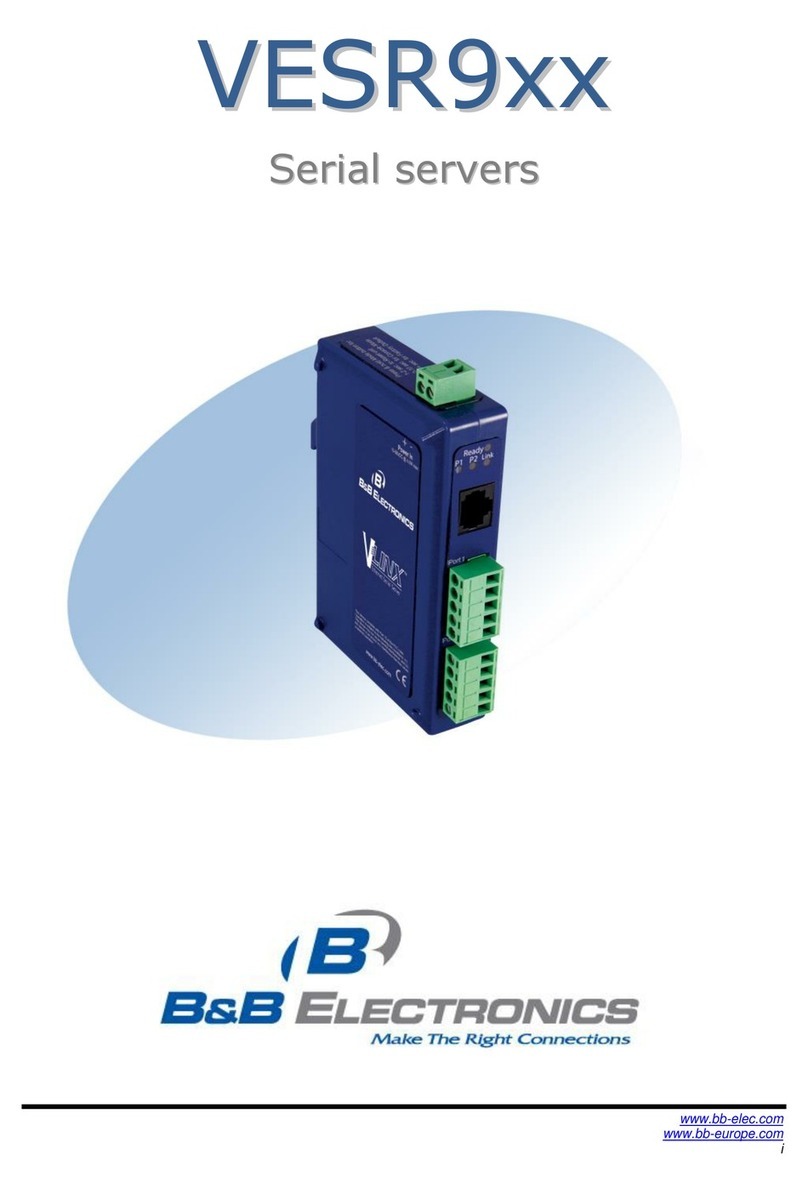 B&B Electronics Serial Servers Vlinx VESR9xx instruction manual