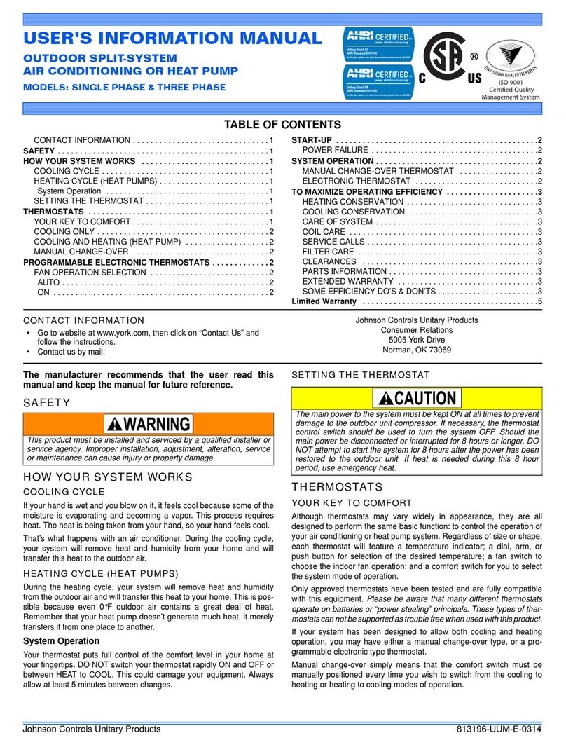 York CZF User's information manual